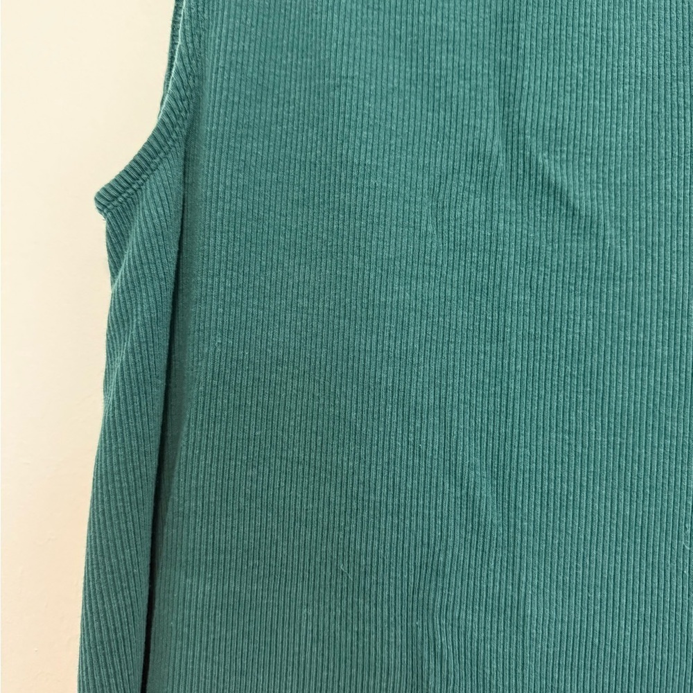Eileen Fisher Ballet Neck Ribbed Tunic Green Knit S Long Sleeveless - Picture 3 of 7